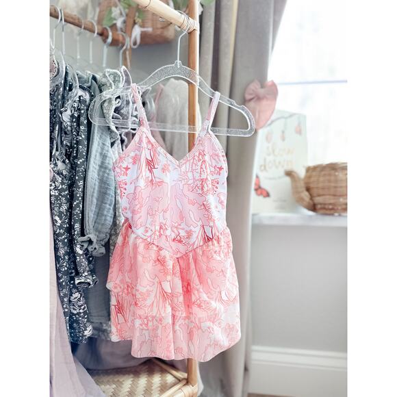 --- Other - New Coral Reef Mesh Peplum Skirted Swimsuit 4T